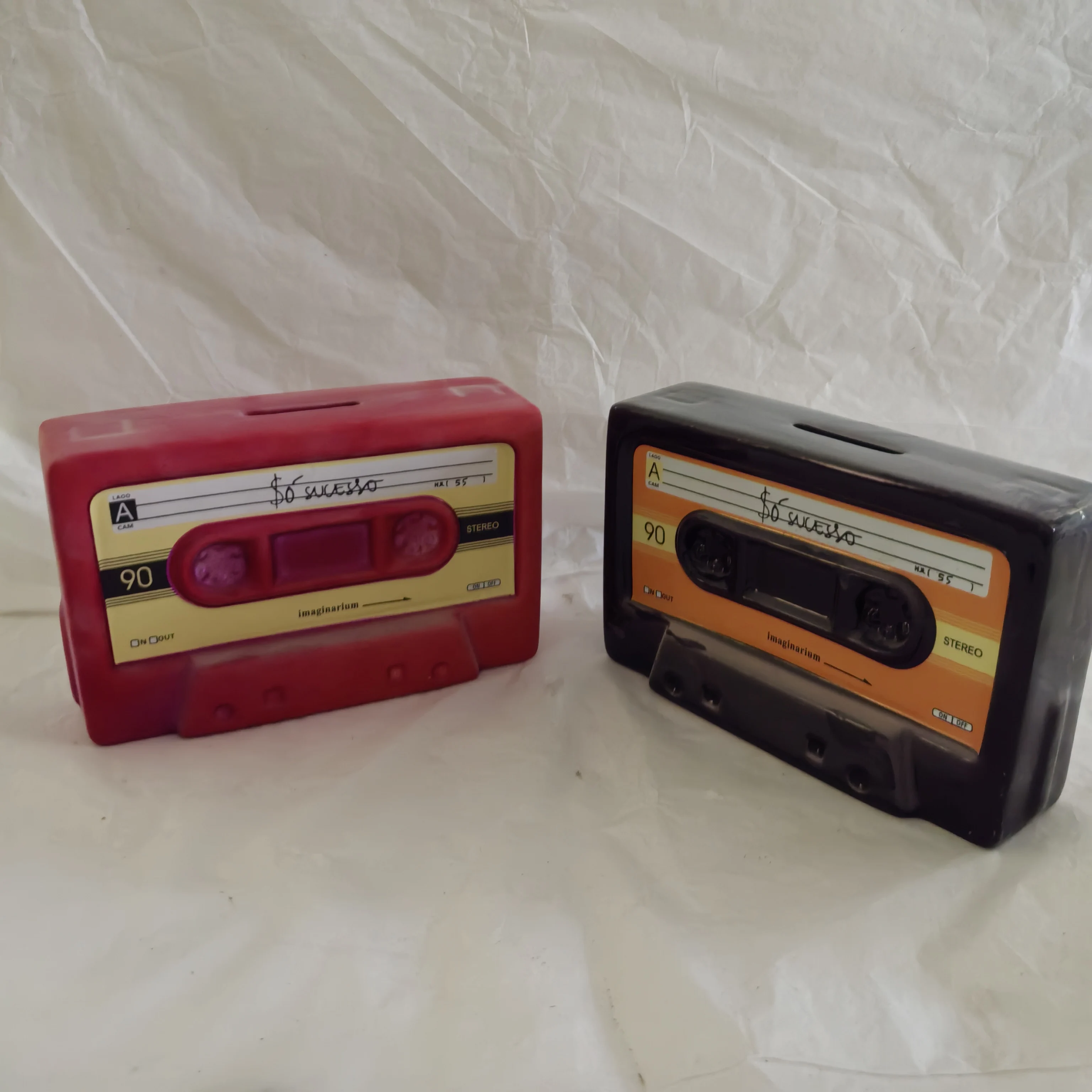 Creative Retro Ceramic Crafts Money Box in Retro Cassette Tape Style