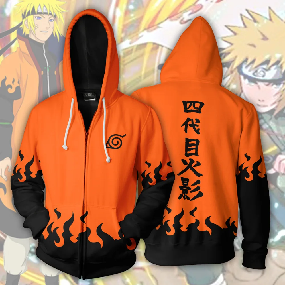 Narutos Kakashi cosplay 3D printed zipper hoodie jacket anime hoodie