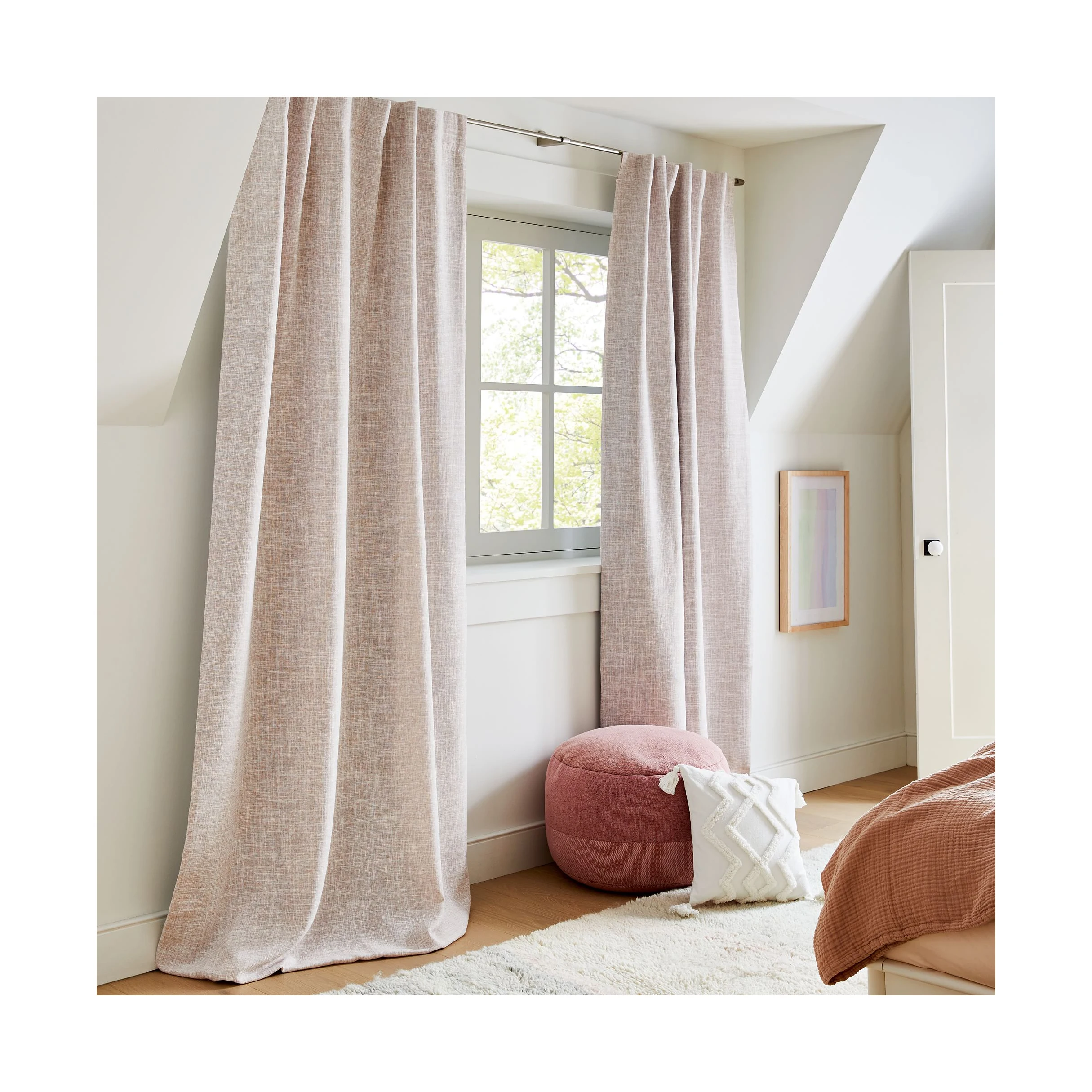 Wholesale Custom Luxury Solid Windows blinds Drapes 100% Polyester Linen Look Blackout Curtain for living room