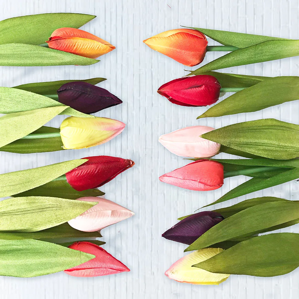 
2020 New Silk Real Touch Decorative Flowers Home Decor Tulip Shaped Beauty Flower Artificial Tulips 