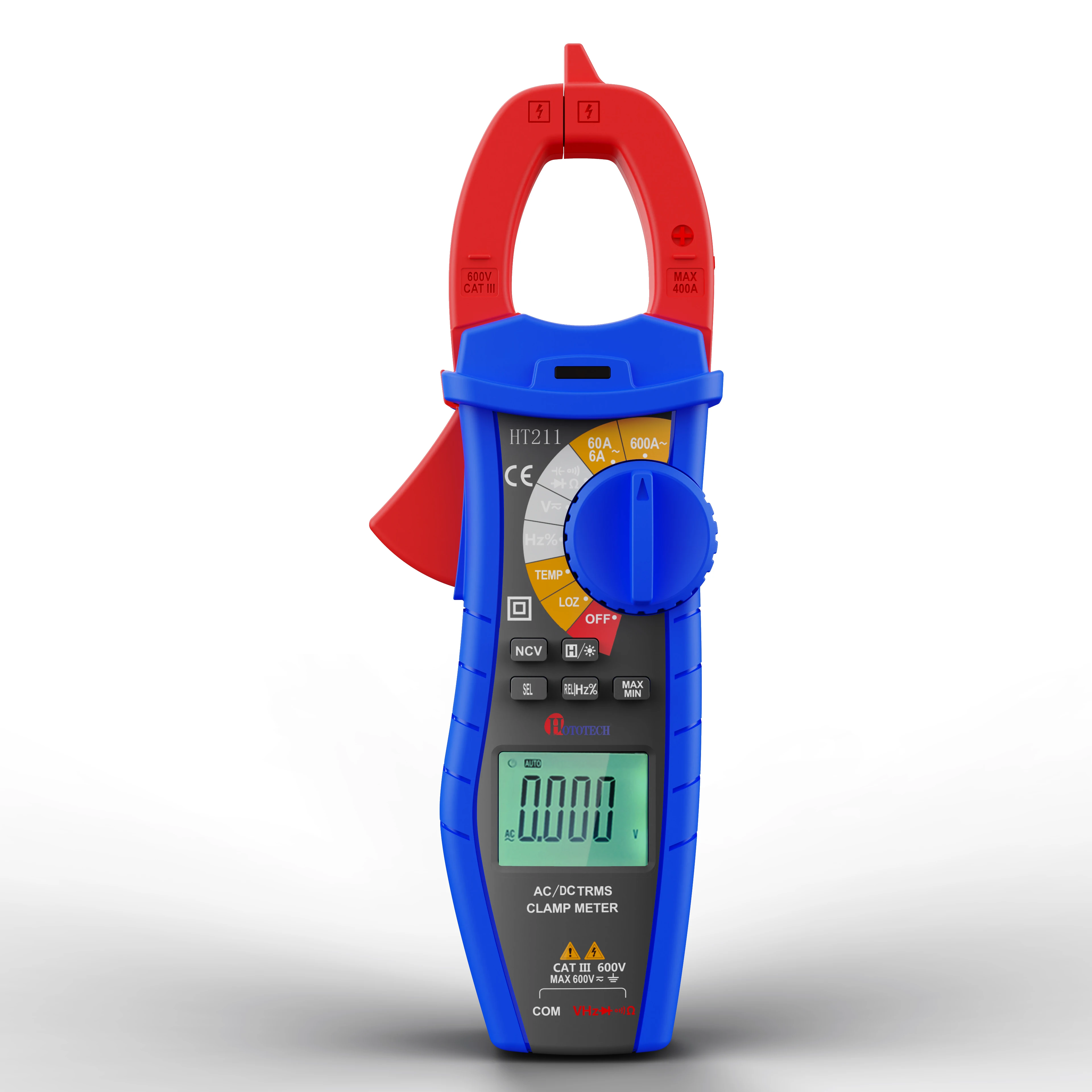High Precision  AC DC True RMS 1000A 1000V Clamp Meter Multimeter  with NCV and Flashlight