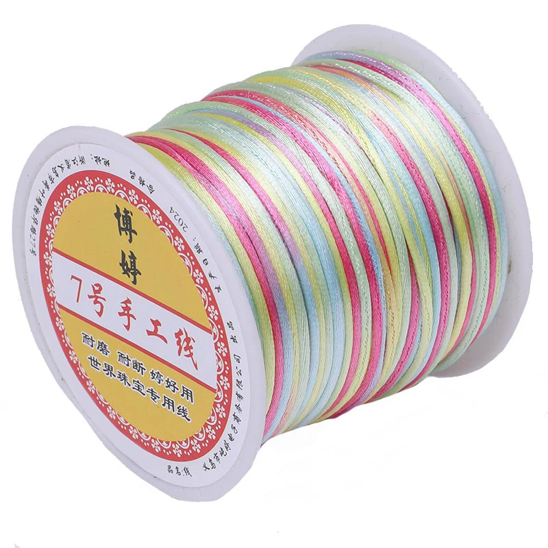 Color gradient 7 thread nylon rope Chinese knot tassel bracelet Braided rope braided rope DIY handmade wire