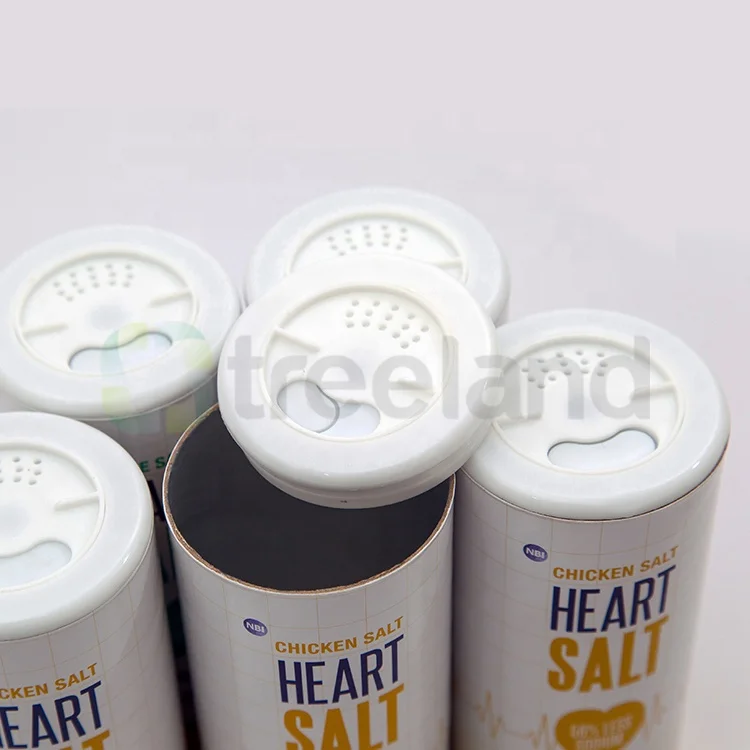 Shaker Paper Tube Cardboard Salt Shaker Tube with Lid Salt Canister