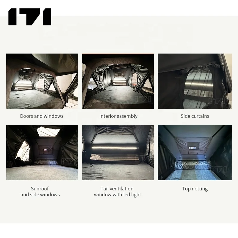 Oem custom cheapest side opening hard shell folding 2-4 person aluminum pickup truck 4x4 car roof top tent