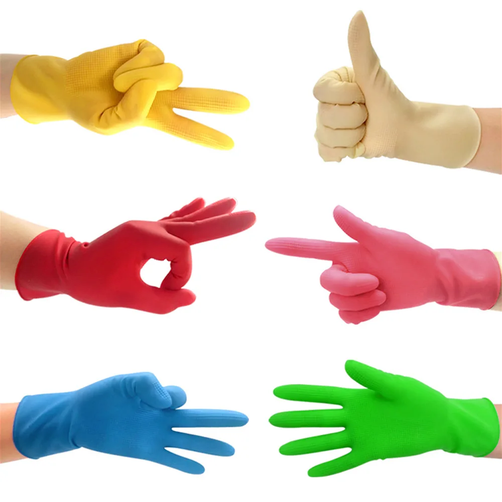 Colorful Kitchen Dishwashing  Cleaning Gloves Scrubber Magic Silicone Dishes Brush Washing Glove