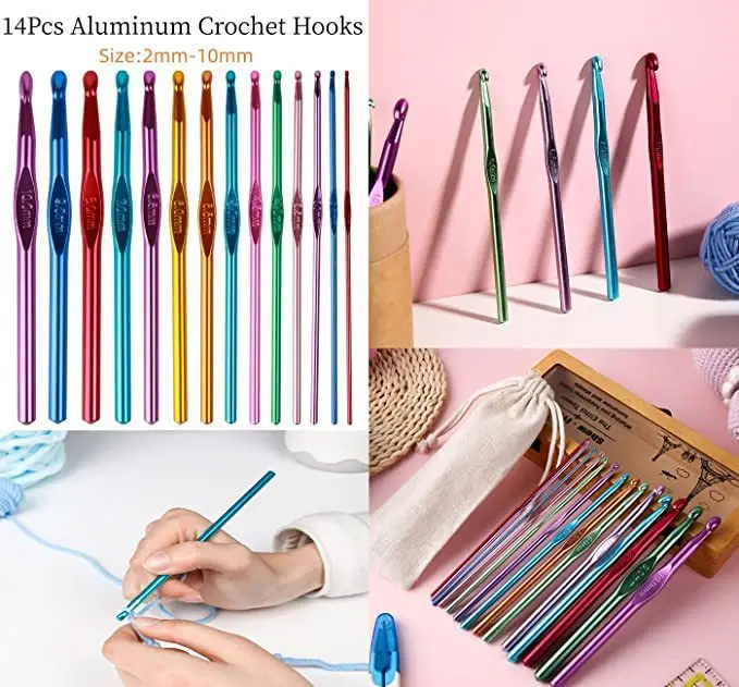 Crochet Set Cross Border beginner knitting tools DIY wool crochet material Package 85 piece crochet set