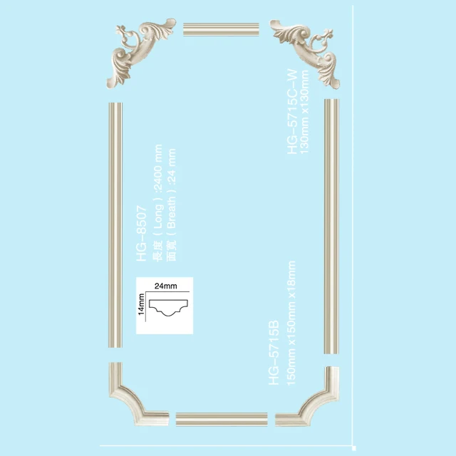 factory price foam Frame arts cornice molding Interior corner decorative pu cornice moulding