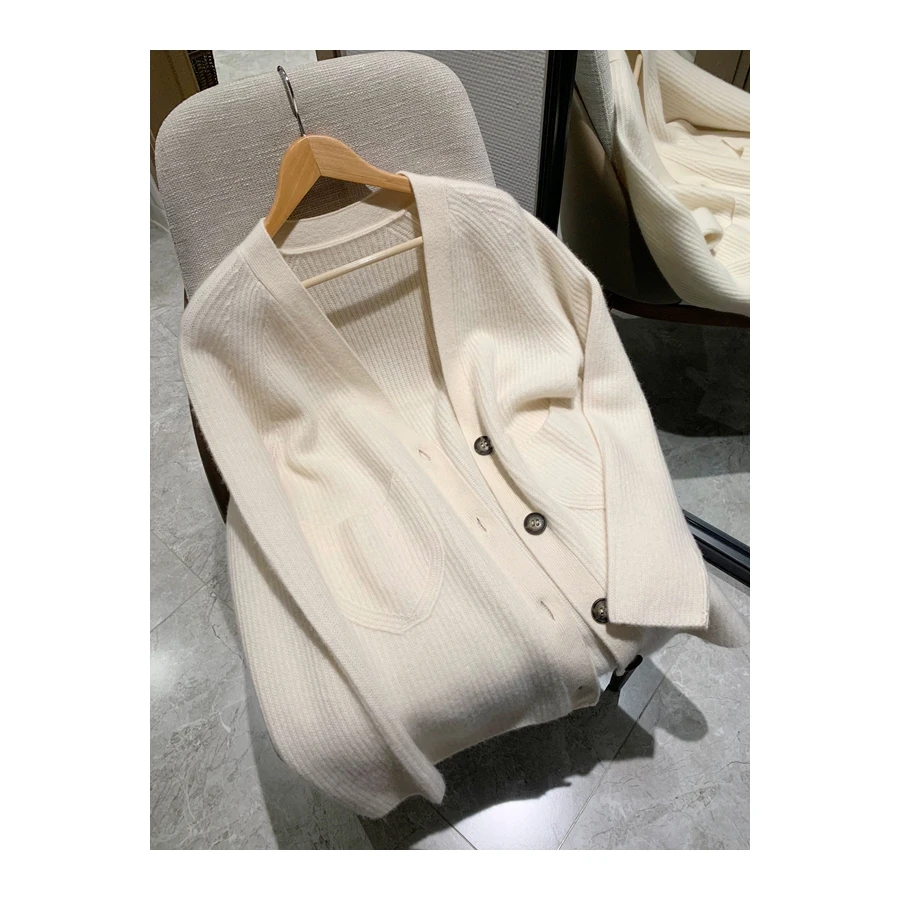 
Attractive Price New Type 100% Cashmere Ladies Wool Cardigan Wool 