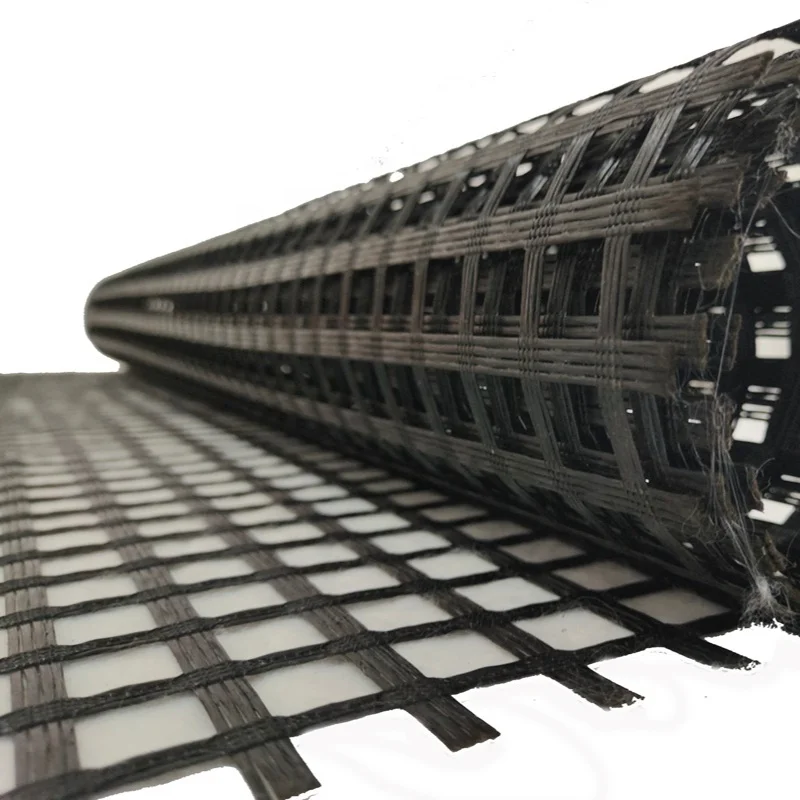 Glass Fiber Fiberglass Geogrid fabric Coated Bitumen For Asphalt road railwa airport