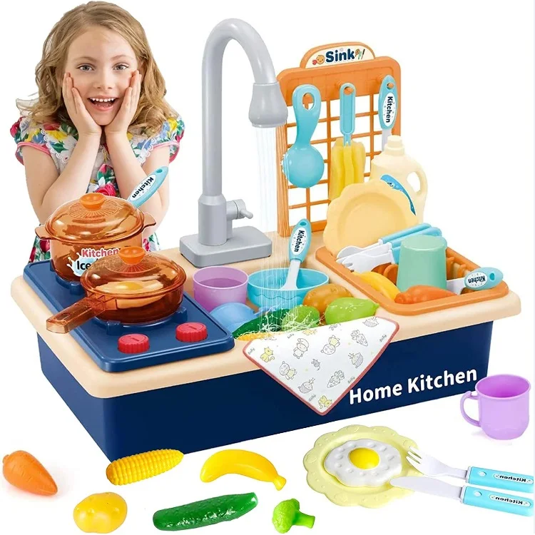 Popular Multifunction Dishwasher Sink Toy Running Water Sink Toy Pretend Play Kitchen Set Toys