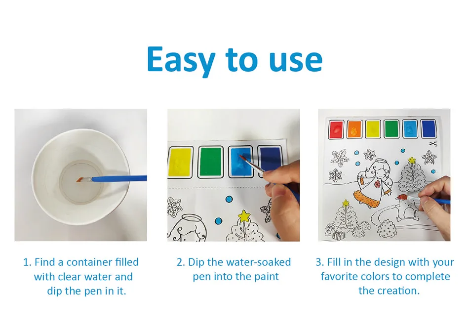 Custom Paint with Water Books Drawing Toys Watercolor Painting Paper Mess Free Coloring Book Arts and Crafts Gifts For Kids