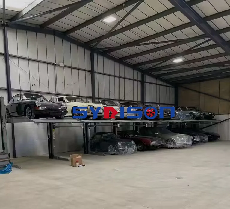 Two post car parking lift underground hydraulic double bridge for car parking lift