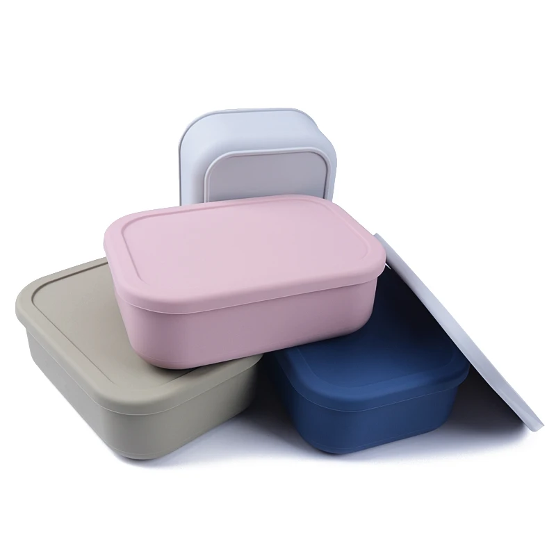 Hot selling Bento Box Container Keeping Dishes Fresh Bento food Box Collapsible silicon baby feeding set