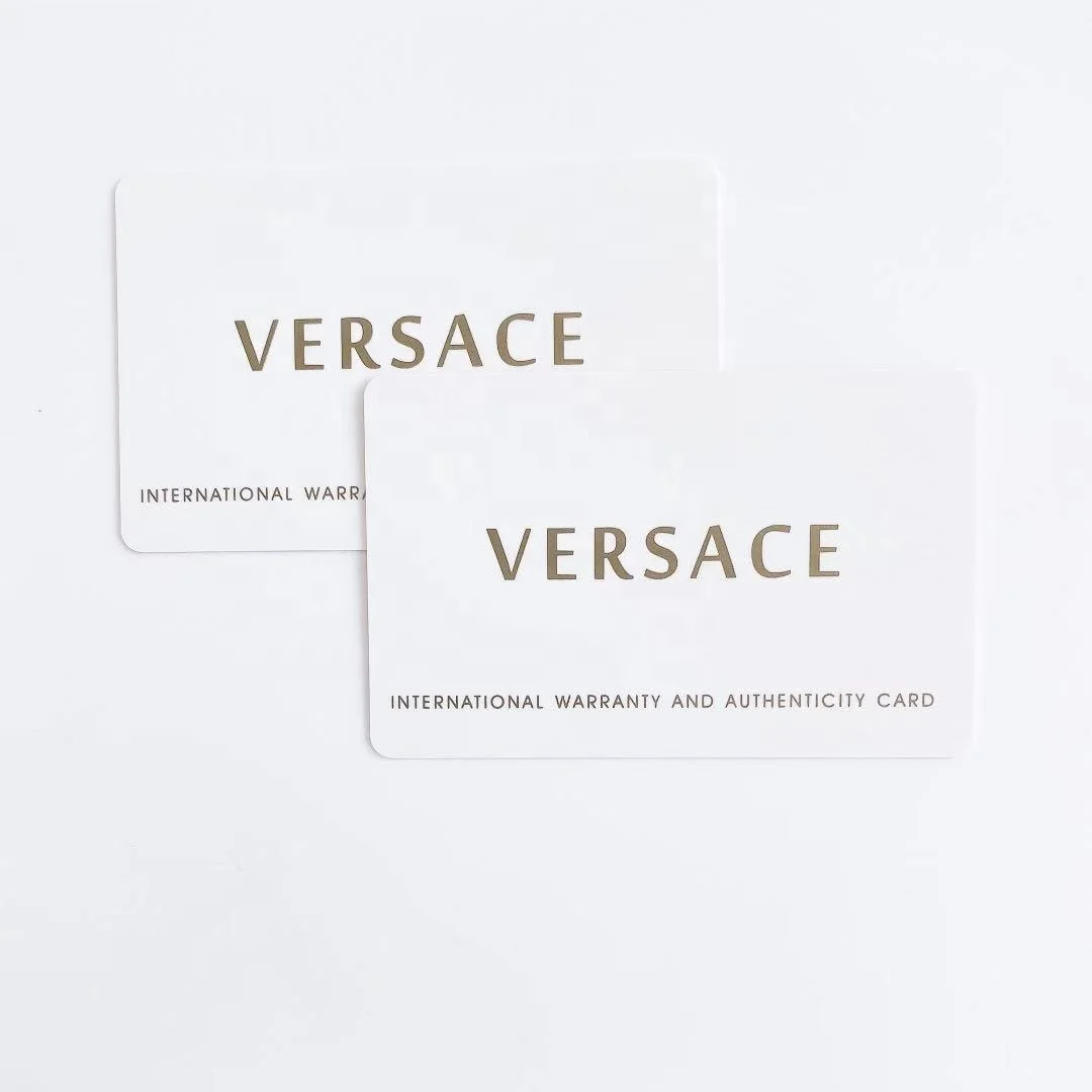 Wholesale Price White PVC Plastic Matte International Warranty And Authenticity Card