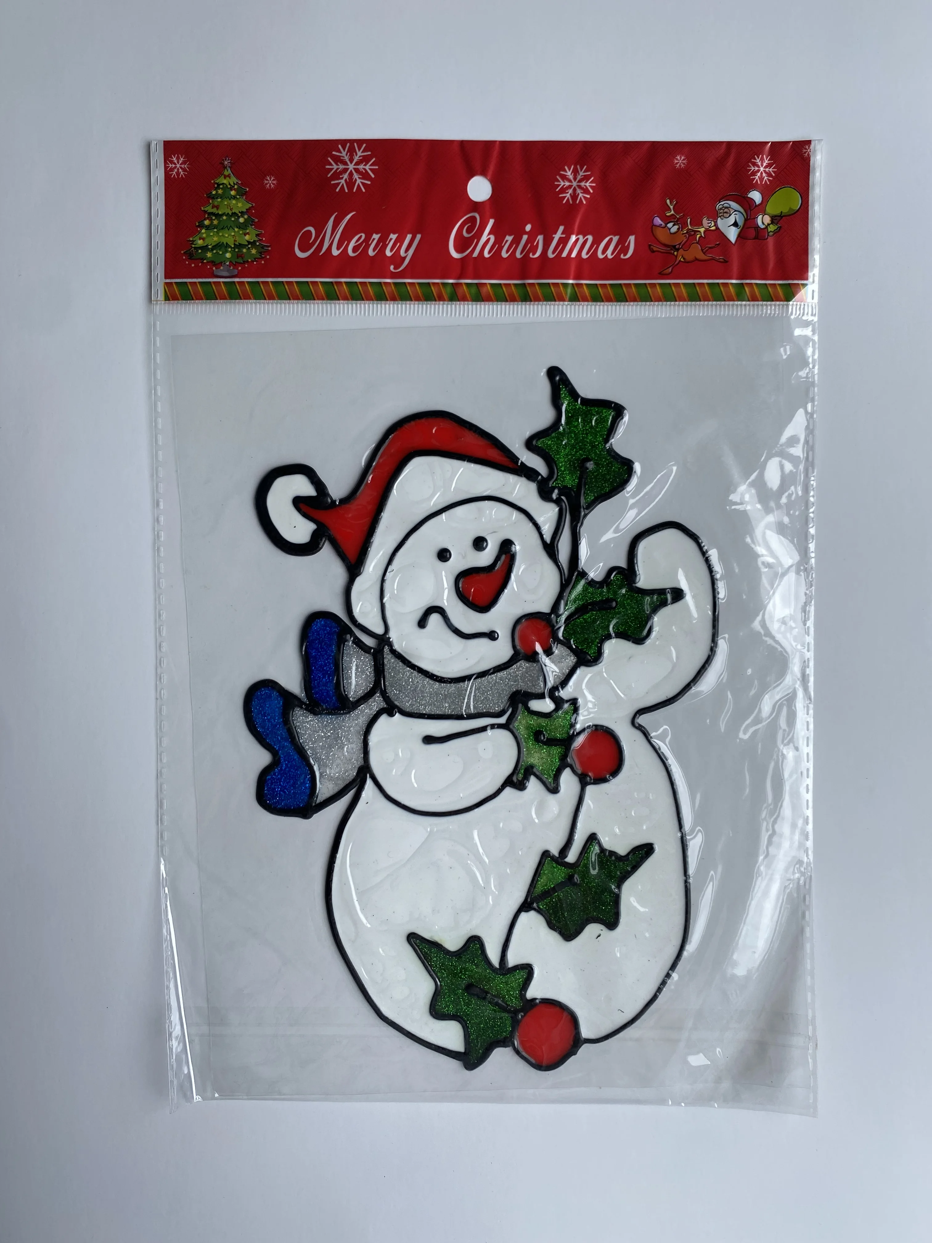 Custom reusable washable TPE TPR silicone craft stickers  for kids children  christmas decoration