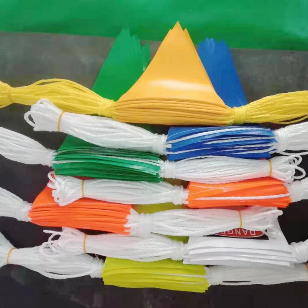 Red Orange Pennant Safety Flags Banners Traffic Barrier Line Parking Events Roof Perimeter Boundary Construction Workplace