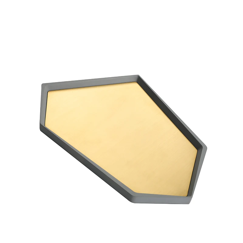 Modern minimalist style wholesale multi-color customizable LOGO pattern stainless steel combination concrete storage tray