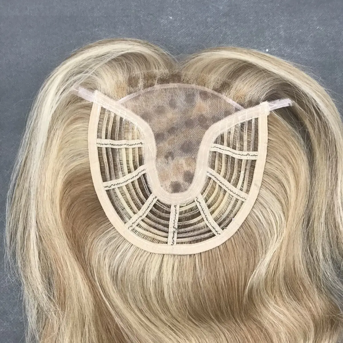Mono Lace High Quality European Hair Toupee jewish hair topper blonde with Swiss Lace Natural Blonde Human Hair pieces For Women