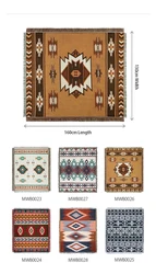 Monad Decor Indian Aztec Camel Boho Ethnic Custom Travel Camping Picknick Throw Blanket For Outside