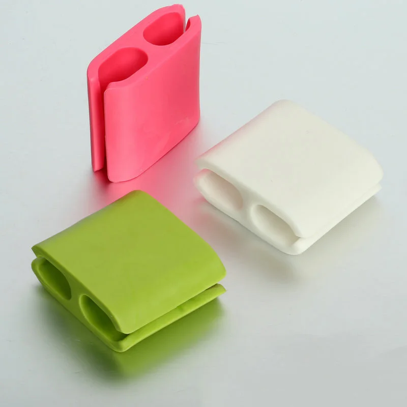Promotional Gift Printing Cheap Rectangle Custom Logo Silicone Cable Clip