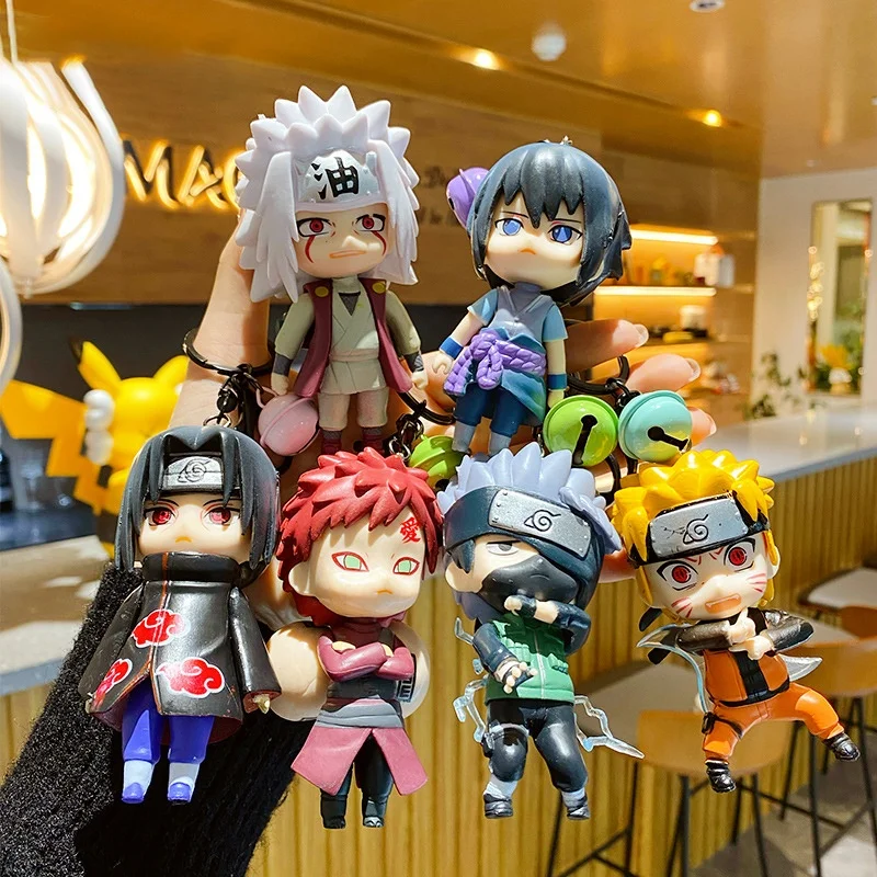 New arrivals Japanese Anime keychain resin crafts Sasuke Itachi Kakashi tsunade Narut metal Keychains action figure for kids