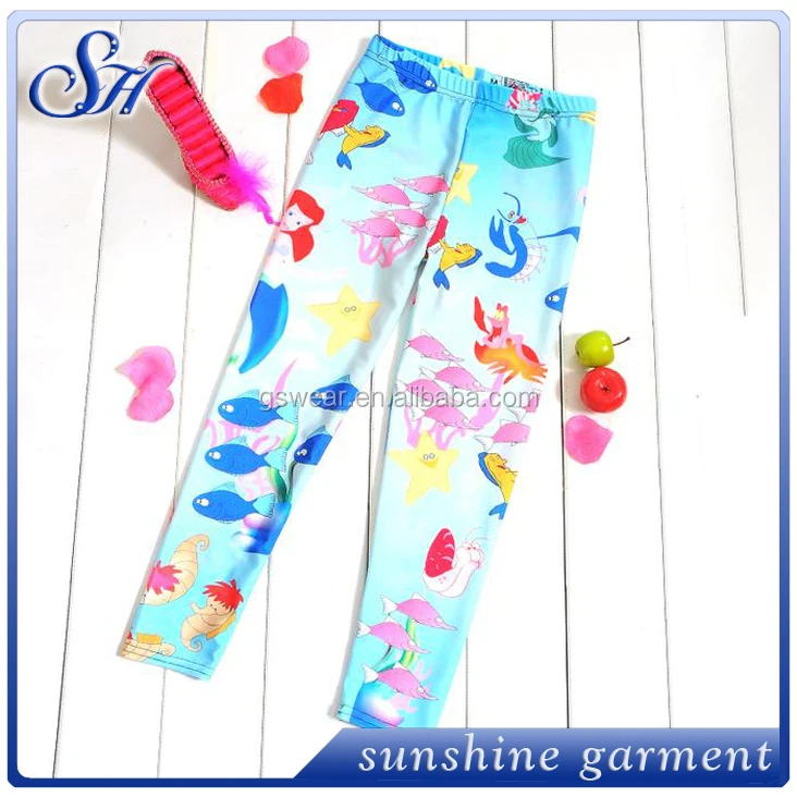 Wholesale Custom Girls Pants Children Print Cotton Leggings Kids Clothes Pants Print Skinny Leggings