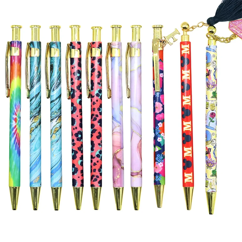 Full Color Heat Transfer Logo Printing Ballpoint Pens Wrap-around CMYK Branding plastic ball pen