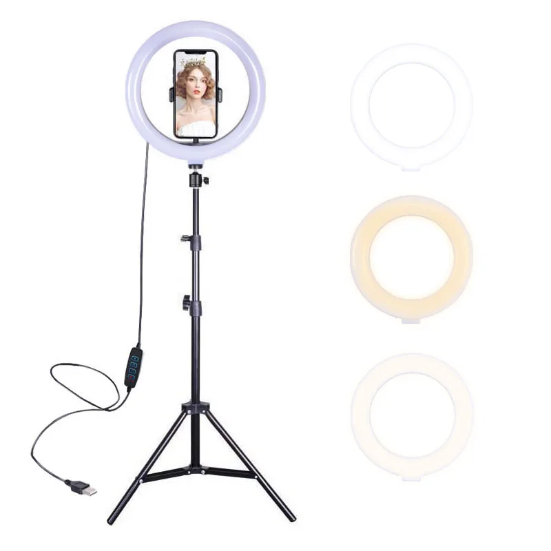 Professional live show tik tok broadcast ring fill light lamp tiktok white ring light 12 inch with tripod
