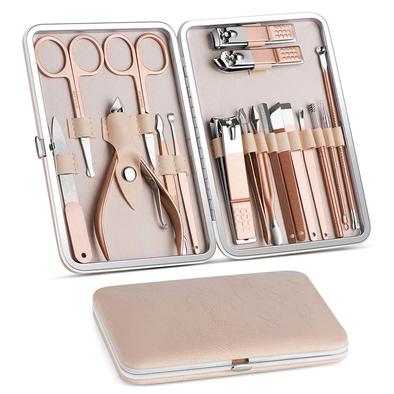 18 Pcs Set Manicure Set Pedicure Nail Tools Kit Stainless Steel Nail Cutter Scissor Clippers Professional Manicure Set