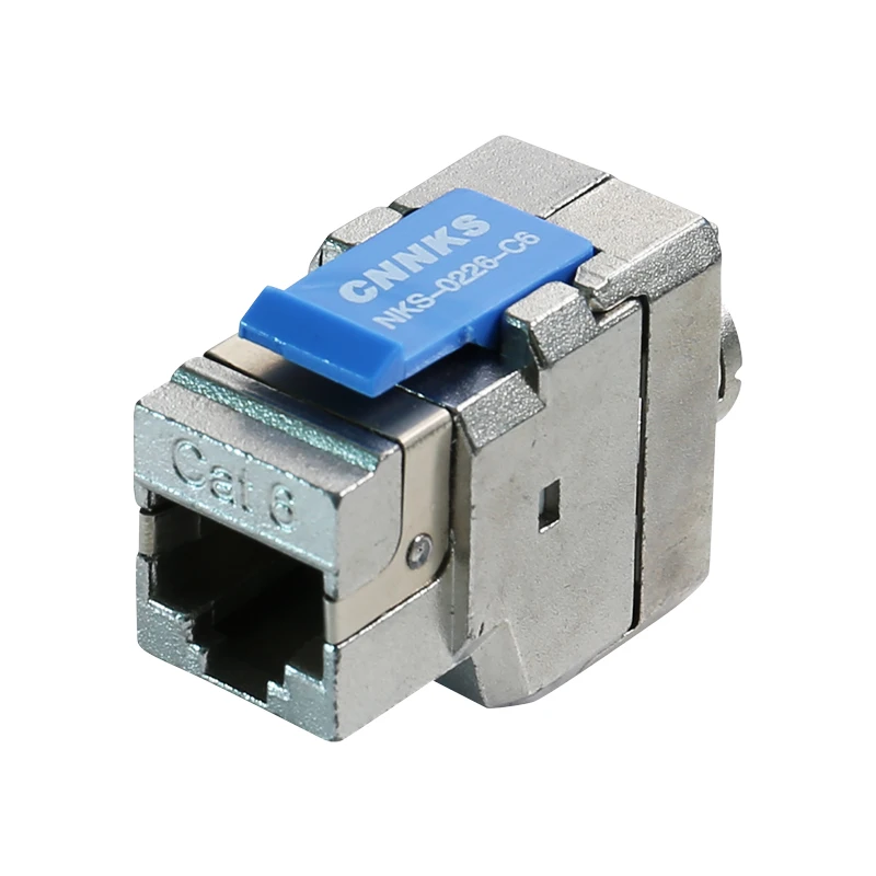 Network cable module Cat5e CAT6 CAT6A  RJ45 Toolless Shielded STP Zinc Alloy Keystone Jack