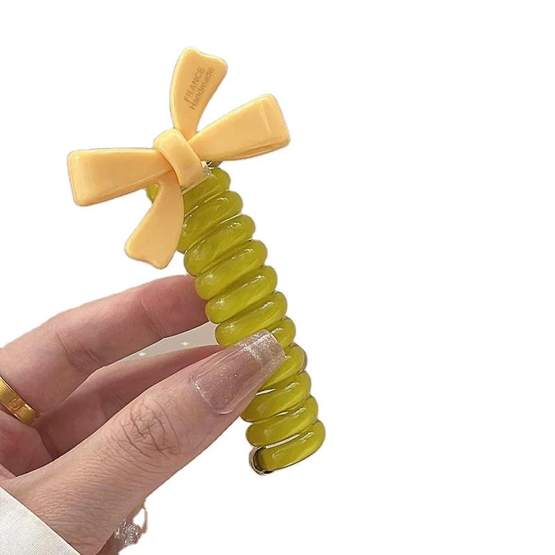 Orangee Kids Curly Phone Line Elastic Rainbow Hair Ties Non-damaging Cute Hair Rubber Band For girls children