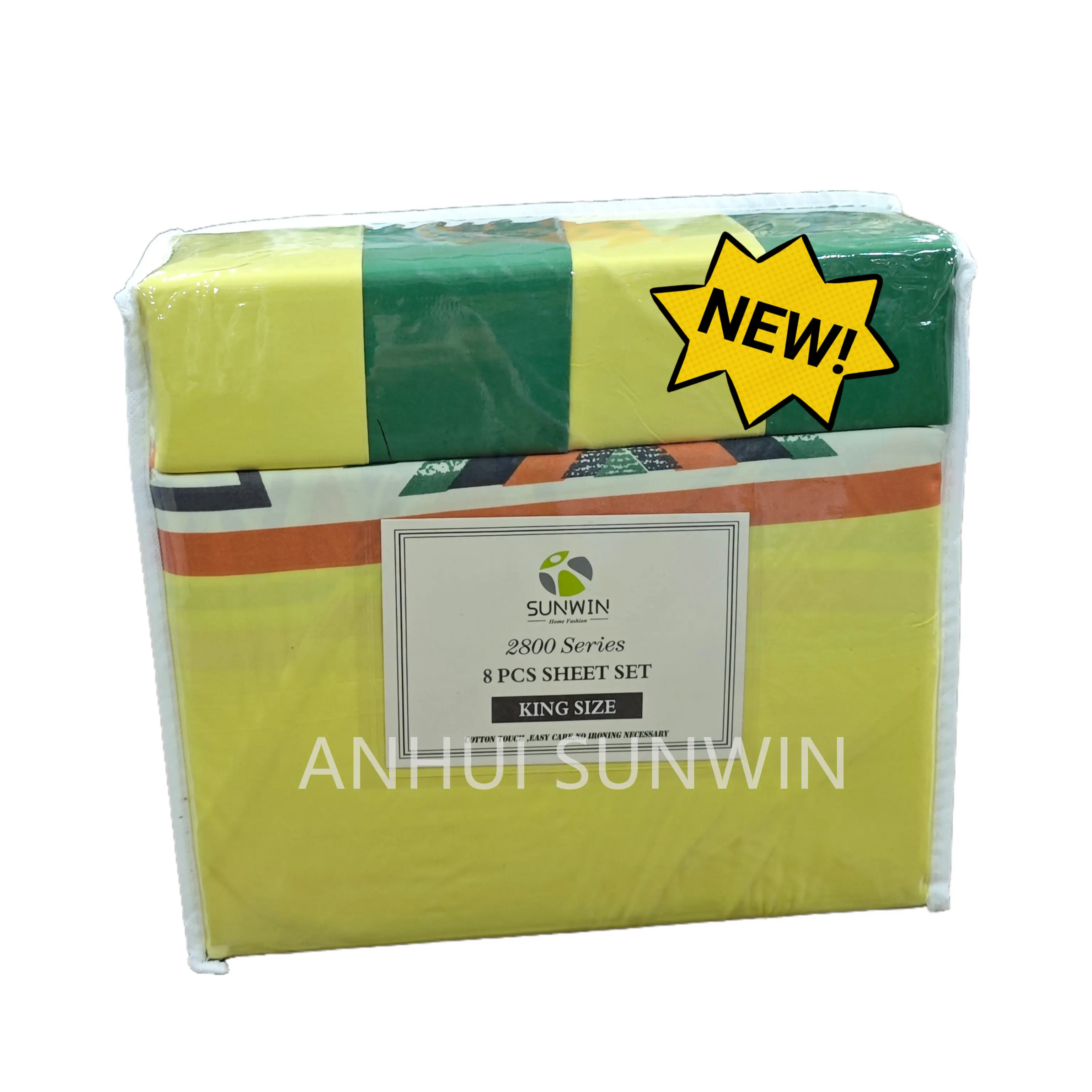 American Style cal king size 2800 series bedding sheet set 8 pieces bed sheet set match curtain stripe bedding sheet