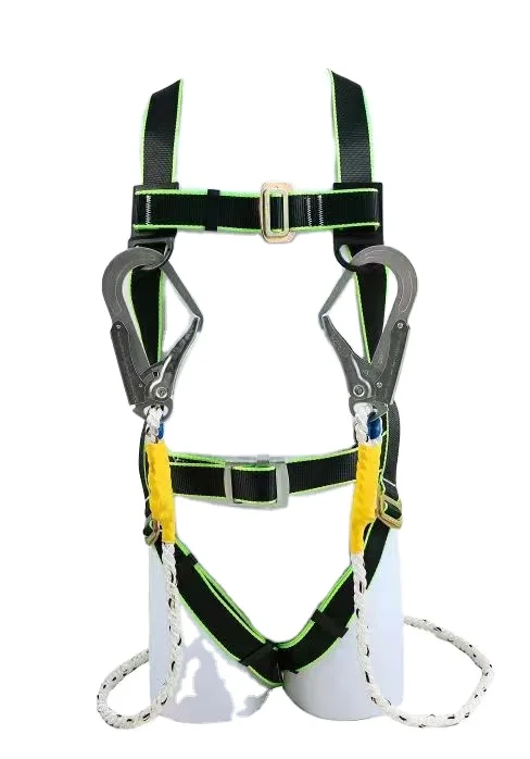 Fall Protection Climbing Roof Full Body 5 D Ring With Lanyard Roof Double Lanyard Safety Harness