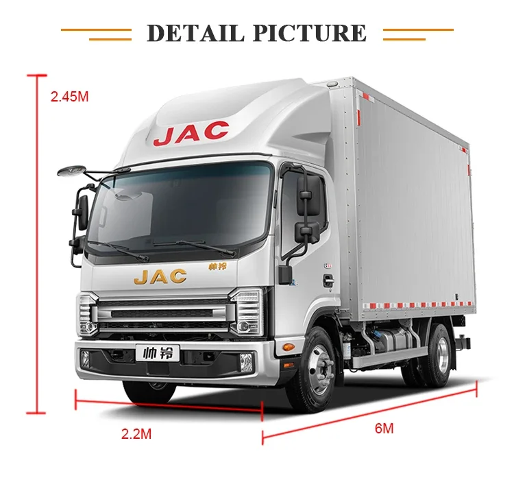 Used JAC Low Price 5 Ton 4.2m Truck Box Truck with Boutique Condition 20CBM Van For Sale