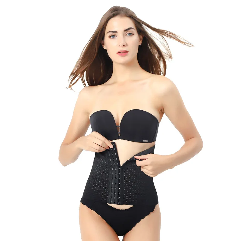 Women Waist Trimmer Wrap With 3 Hooks Workout Sport Sweat Band Abdominal Trainer Weight Loss Body Shaper Slimming Belt