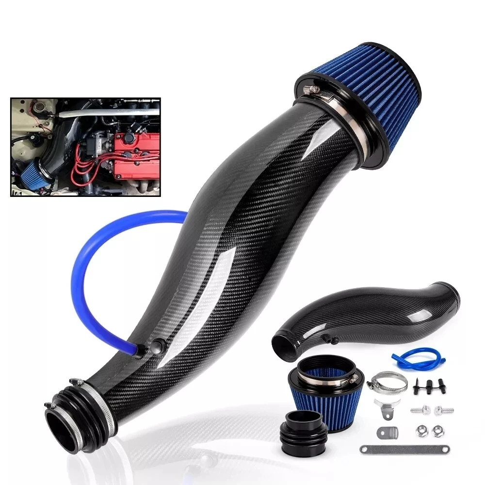 Автозапчасти из углеродного волокна, заводская настройка, черный глянцевый карбоновый автомобильный комплект для воздухозаборника автомобиля для Porsche Tesla BMW Benz Audi