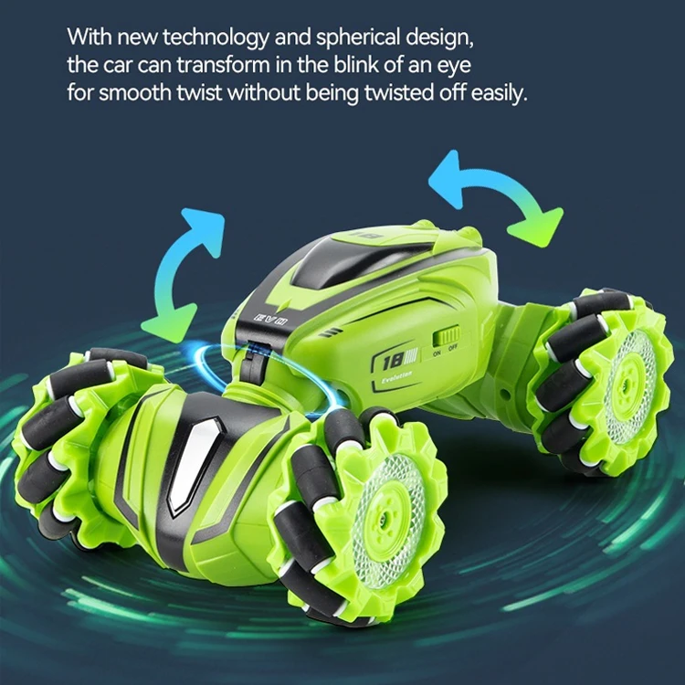 Hot Selling 2.4GHZ 4WD High Speed Remote Control Car 360 Degree Double Sided Gesture Twist Stunt Climbing Car