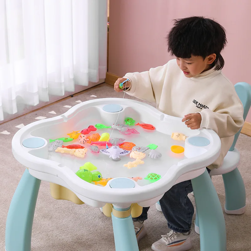 Kindergarten Children Table And Chairs Toy Set Living Room kids Furniture Building Block Board Tablet