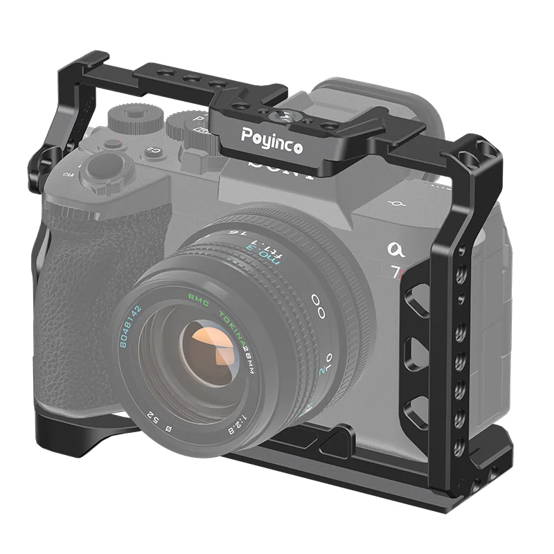 Poyinco Light Weight Camera Cage for Sony A7 IV / A7R III / A7 III Camera Compatible with DJI RS Stabilizers