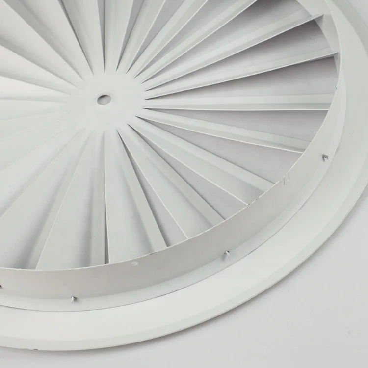 HVAC System Steel Circular Swirl Diffusers Ceiling Vent Covers with 24 fixed blades
