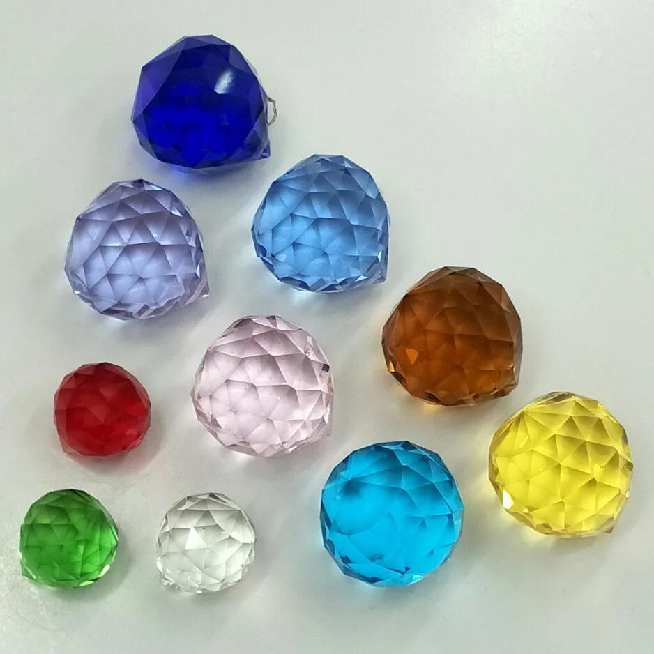 High Quality Pendant Accessories Transparent 50/60/70mm Faceted Chandelier Ball Glass Crystal Faceted Ball