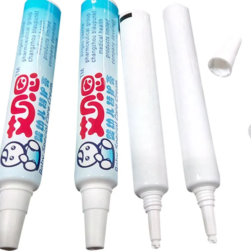 Blind orifice ABL Laminated Nozzle Medicine Ointment Plastic Tube with Bullet Cap Cosmetic Acne Tube Packaging with Nozzle Tip