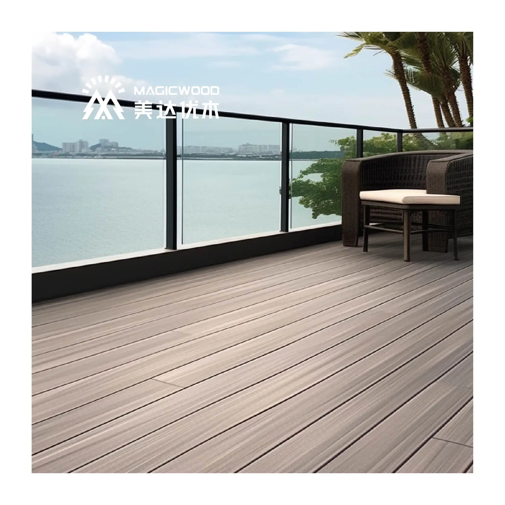 New arrival high quality modern easy installing backyard decking outdoor wpc floor 3d wooden flooring
