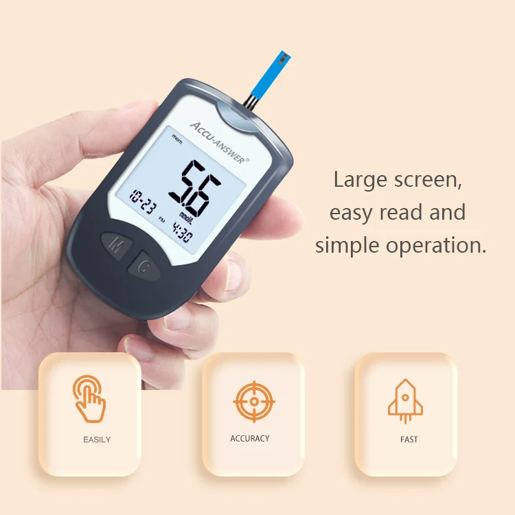 Household Medical Devices Easy to Operate No Coding Biosensor Codefree Glucometer for Blood Glucose Test Measurement
