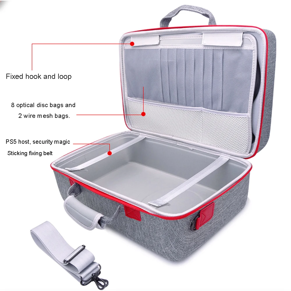 For PS5 Game Console Storage Carry Protective Shell Case for PS5 Console Protect Shoulder Carry Bag