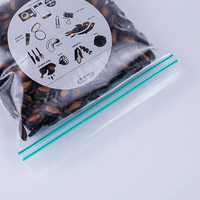 smell proof double sealed pouch reusable plastic zipper frozen bag zip lock freezer ziplock fridge food ziploc storage packaging