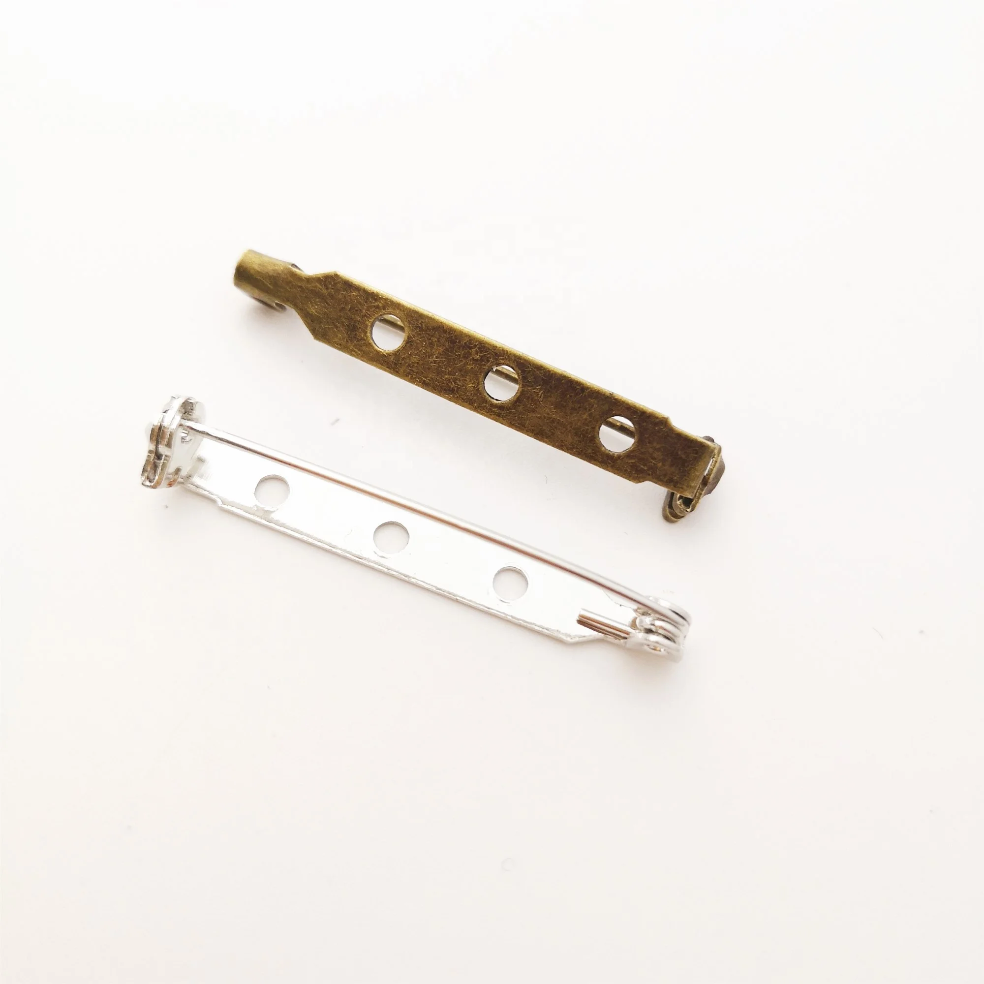 Brooch Base Back Bar Pins Findings Jewelry Making Clip Safty Catch Findings Silver Plated Metal Pin Back Brooch