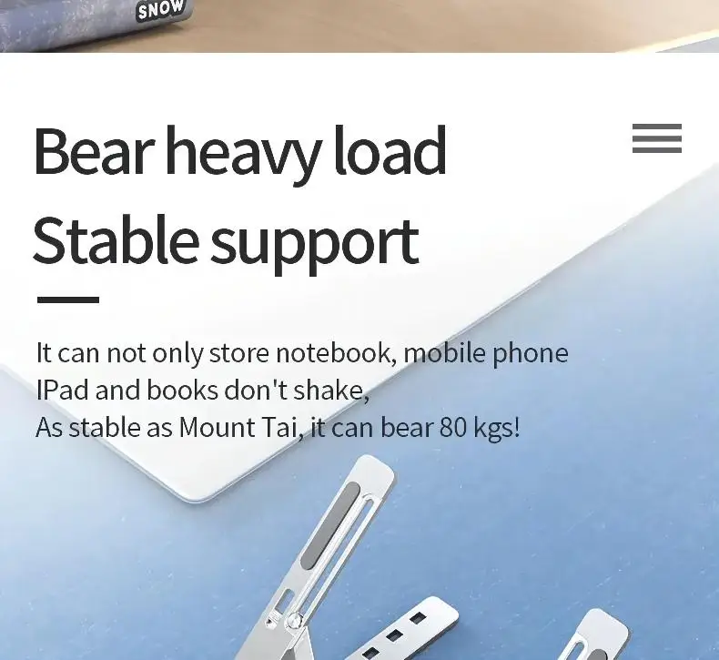 Portable Laptop Stand Aluminium Alloy Foldable Notebook Holder Tablet Base Cooling Stand For Macbook Pro Pc Computer Accessories