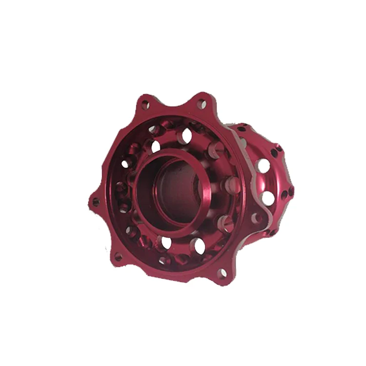 
precision Motorcycle wheels with red oxidation treatment on the surfacealuminum cnc machining center part 