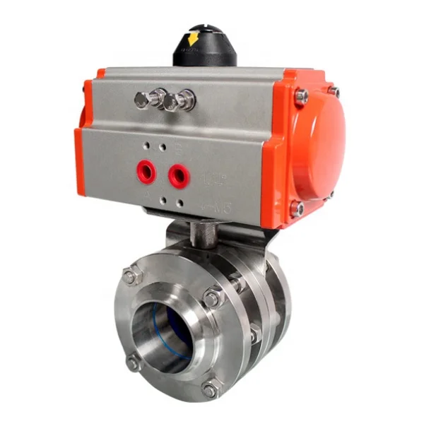 Sanitary stainless steel 304 electric actuator butterfly valve